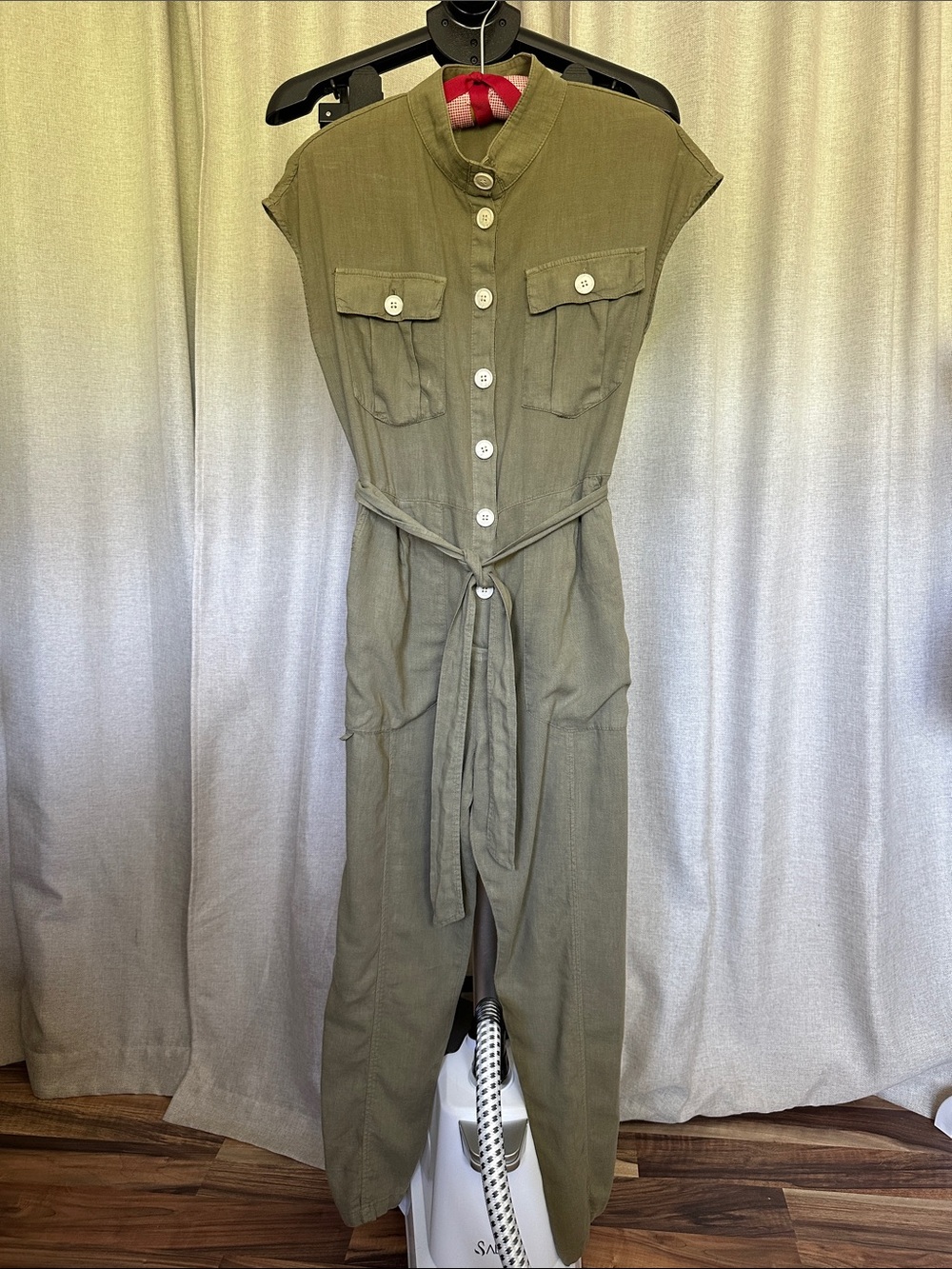 Zara Olive Green Utility Jumpsuit